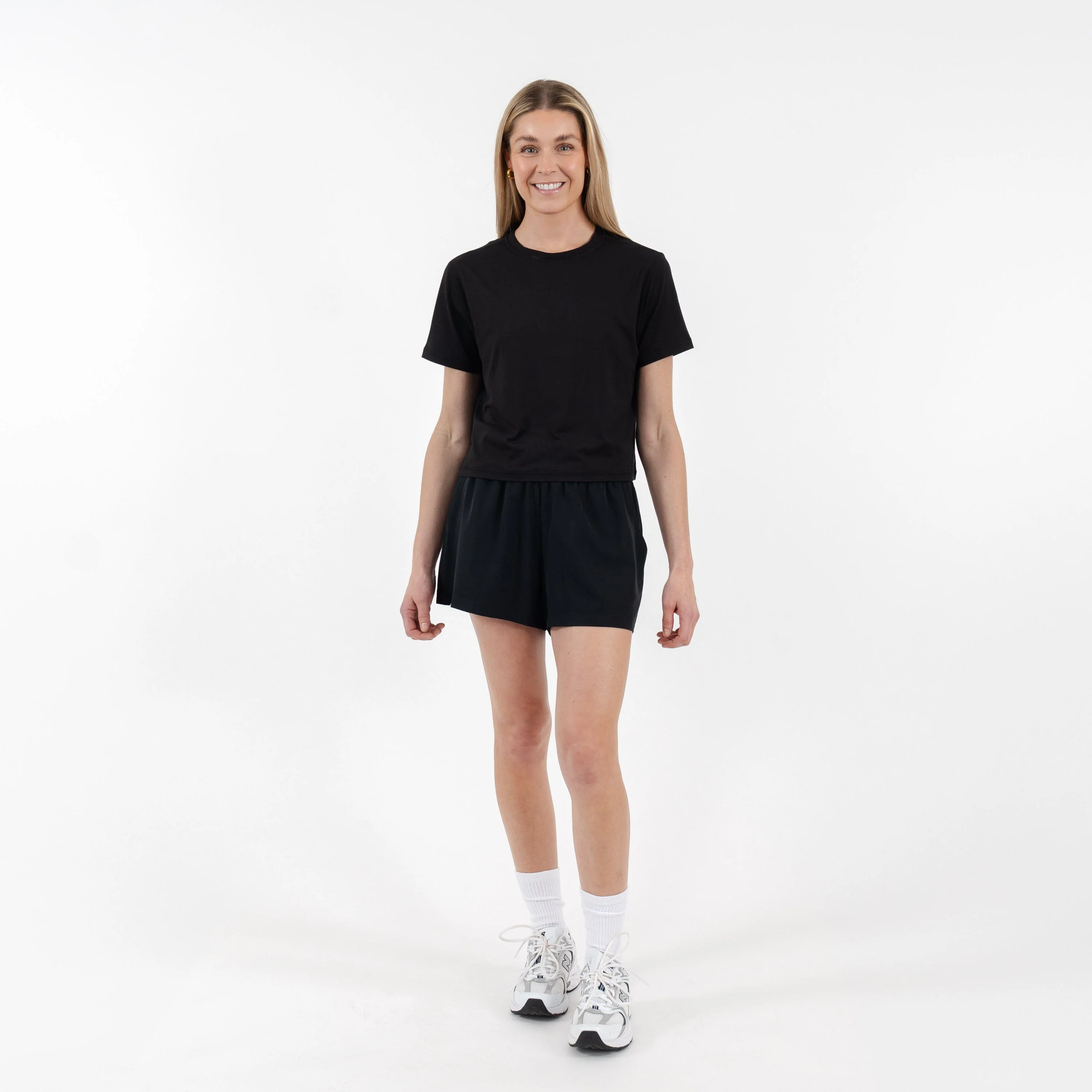 Drift Performance Crop Tee | Solid - Midnight Black - Image 3