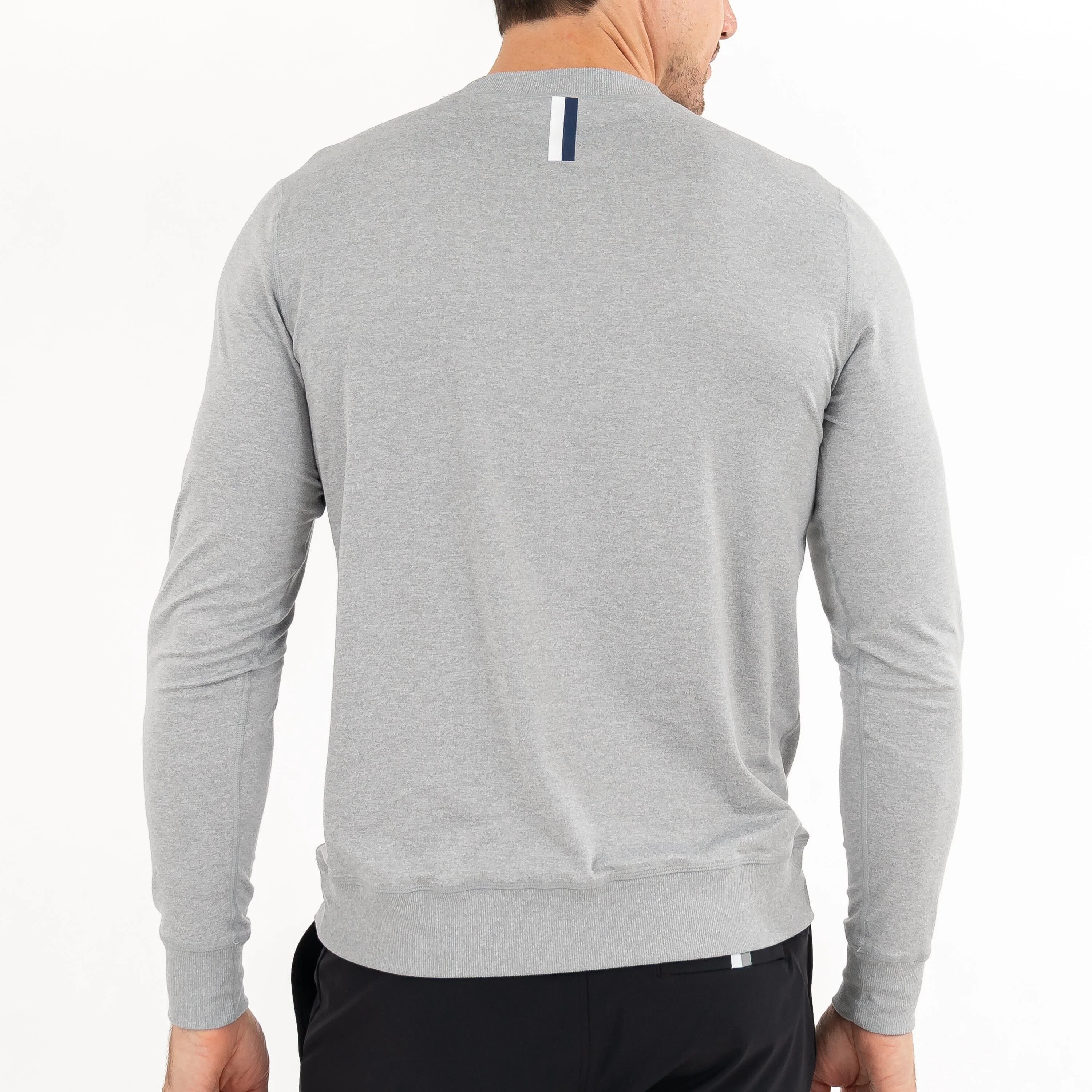 Pace Performance Crew | Heather - Stainless Steel/White - Image 3