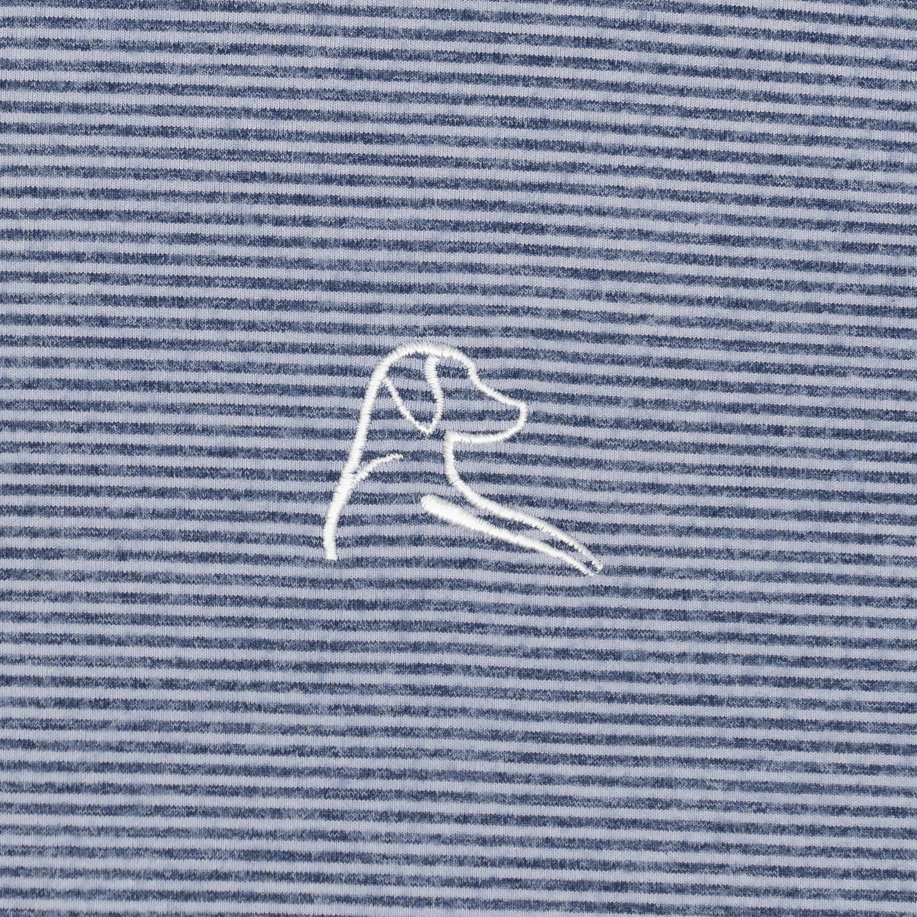Riva Heather Stripe Performance Q-Zip | The Riva Heather Stripe - Fleet Navy/White - Image 3