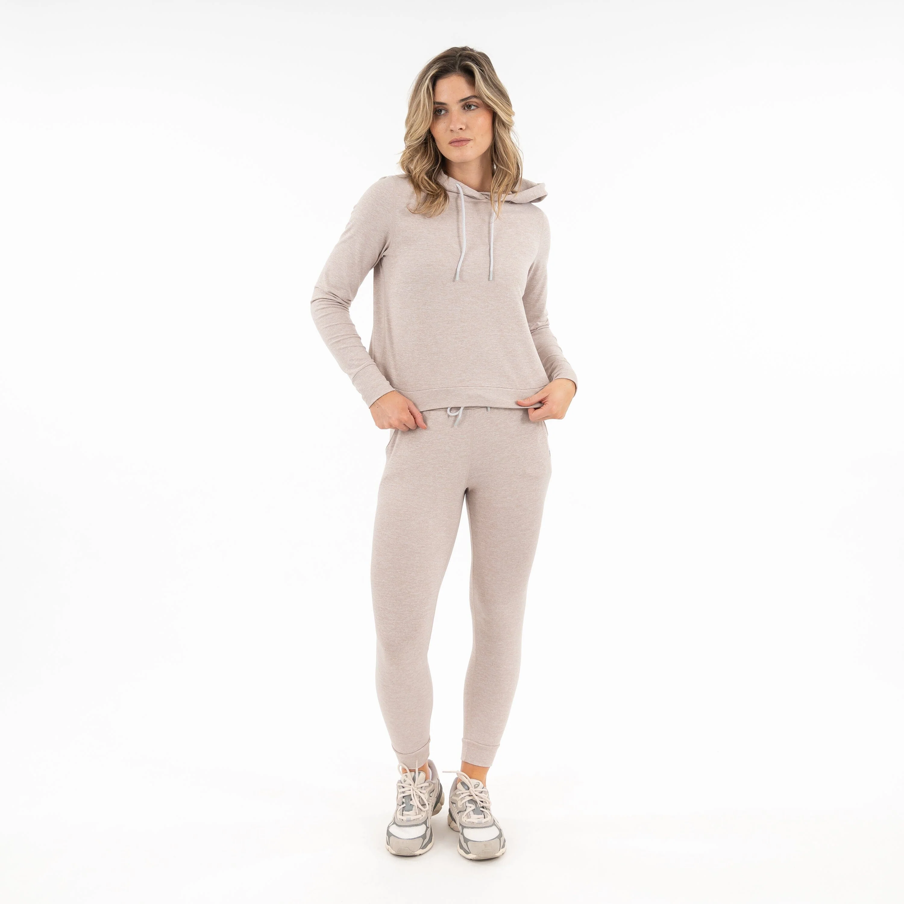 Tempo Performance Jogger | Heather - Warm Stone/White - Image 4