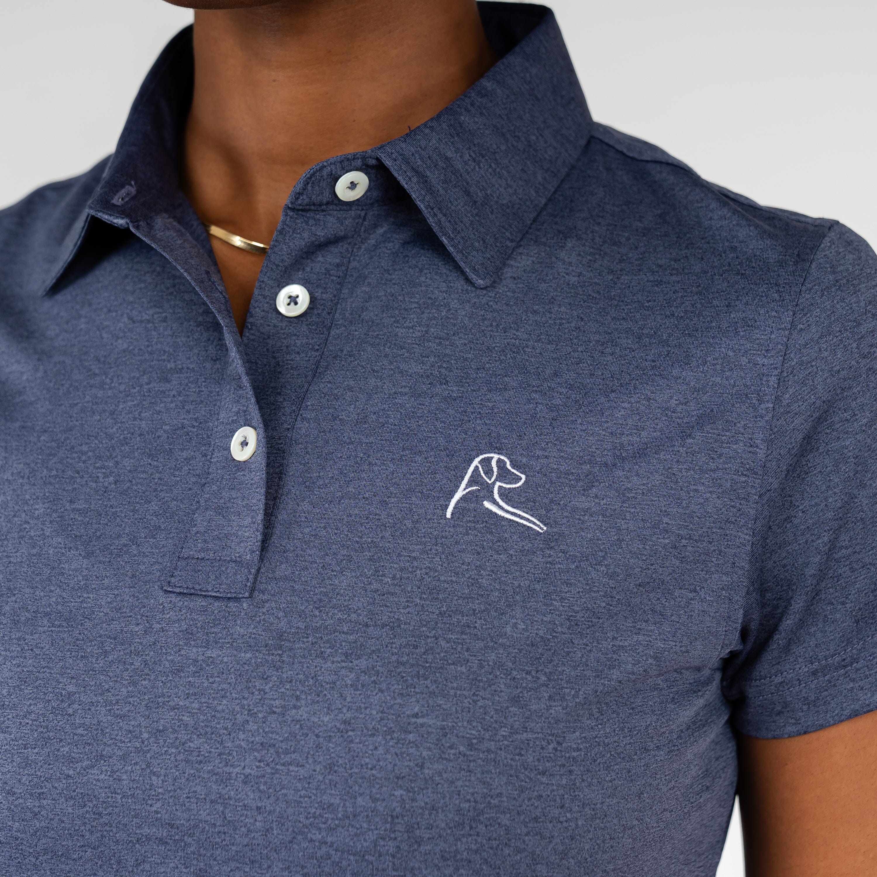 Heather Performance Polo | Heather - Annapolis Blue/Blue Steel - Image 3