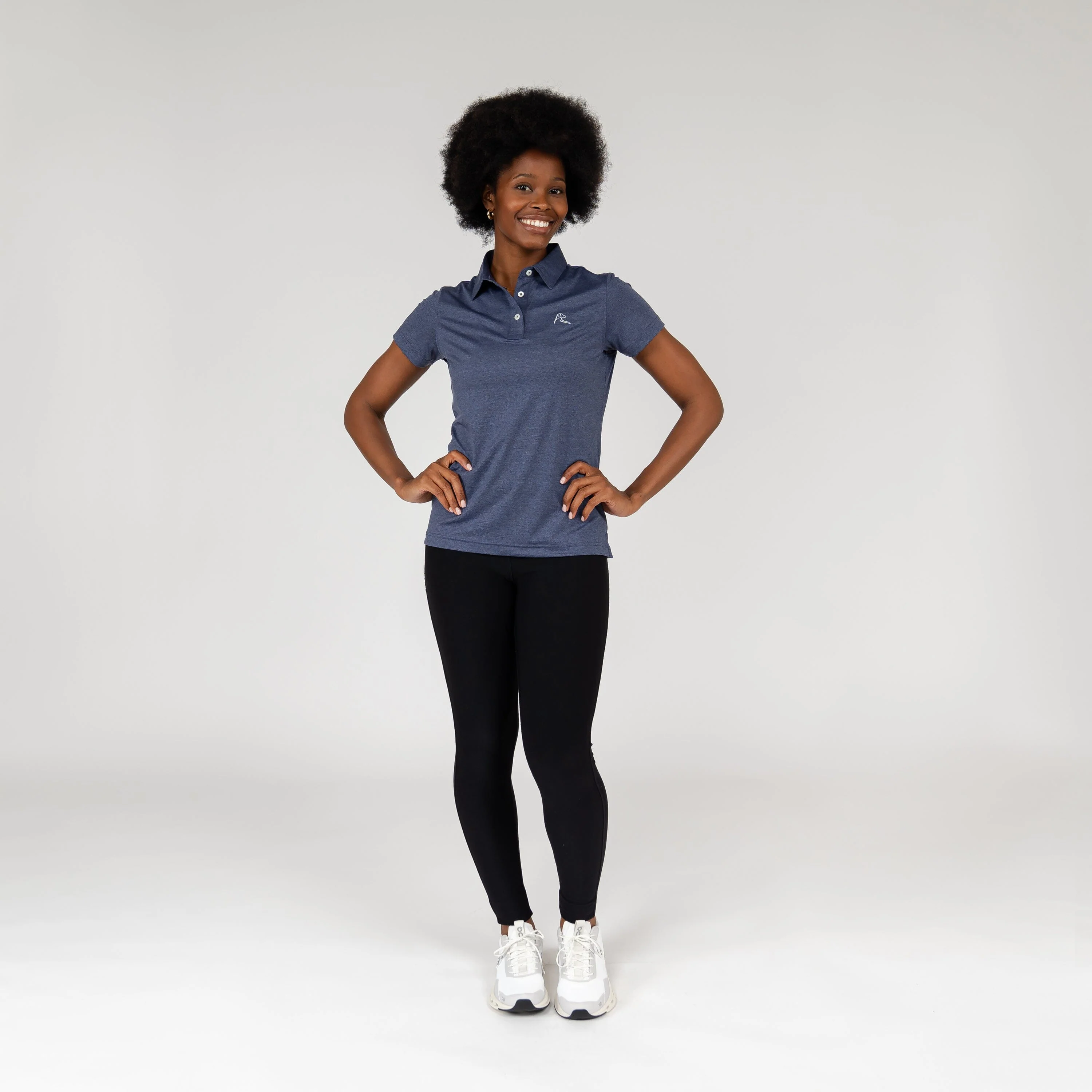 Heather Performance Polo | Heather - Annapolis Blue/Blue Steel - Image 4