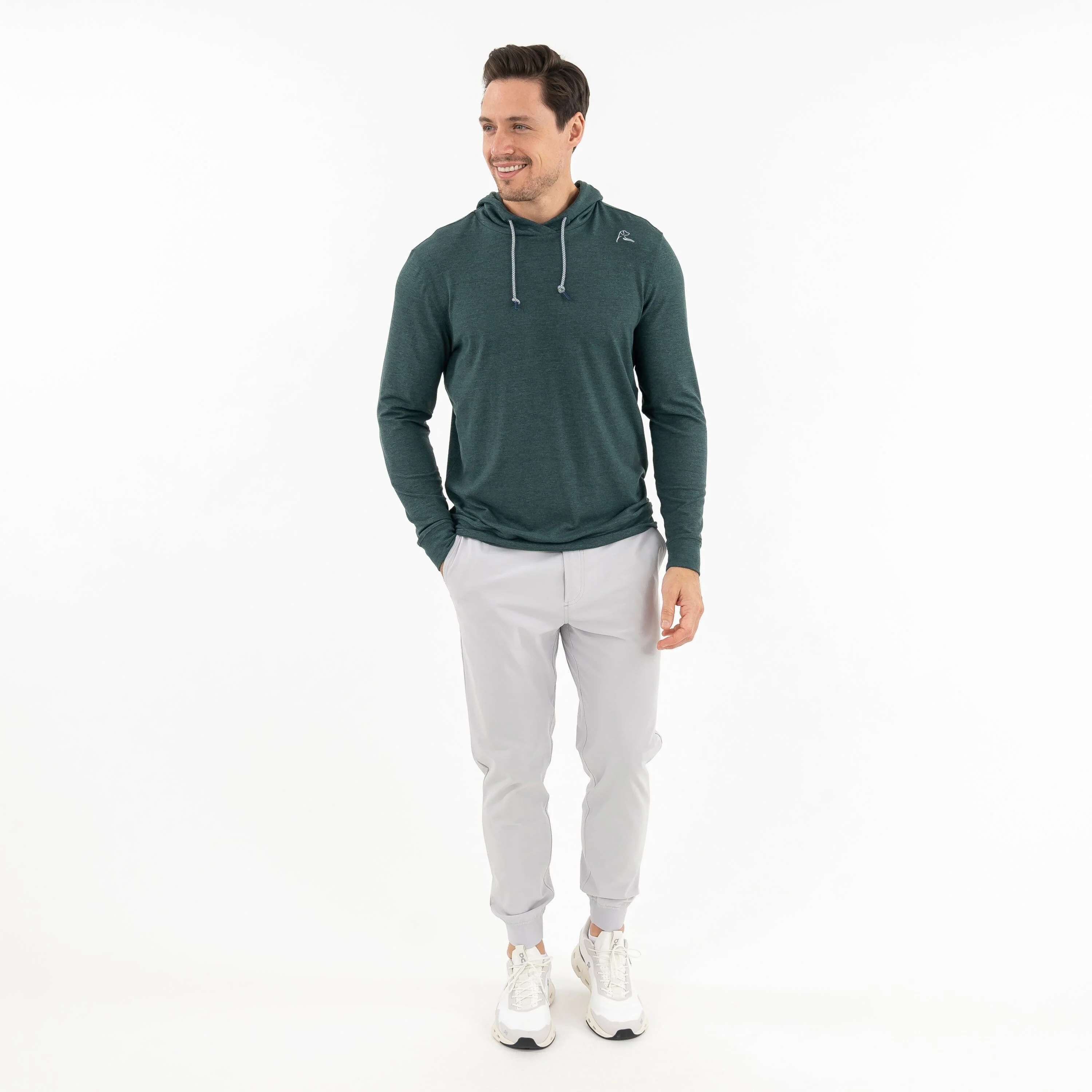 Hesi Performance Hoodie | Heather - Ponderosa Green/Willow Green - Image 5