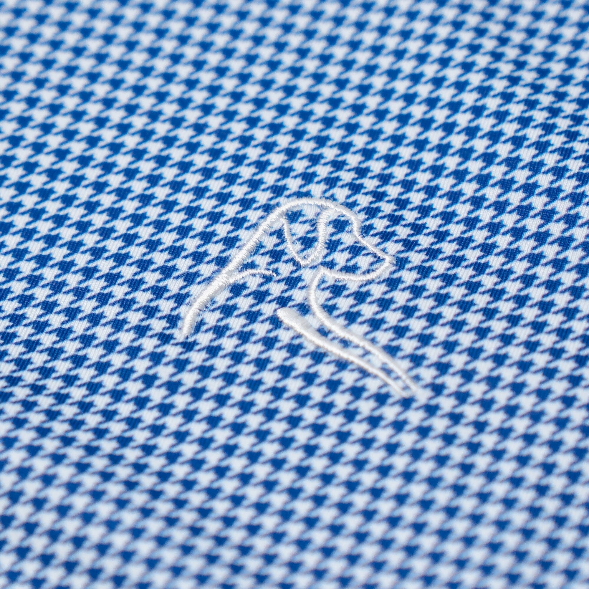 The Dogstooth Houndstooth | Performance Polo | The Dogstooth Houndstooth - Ocean Blue/White - Image 3