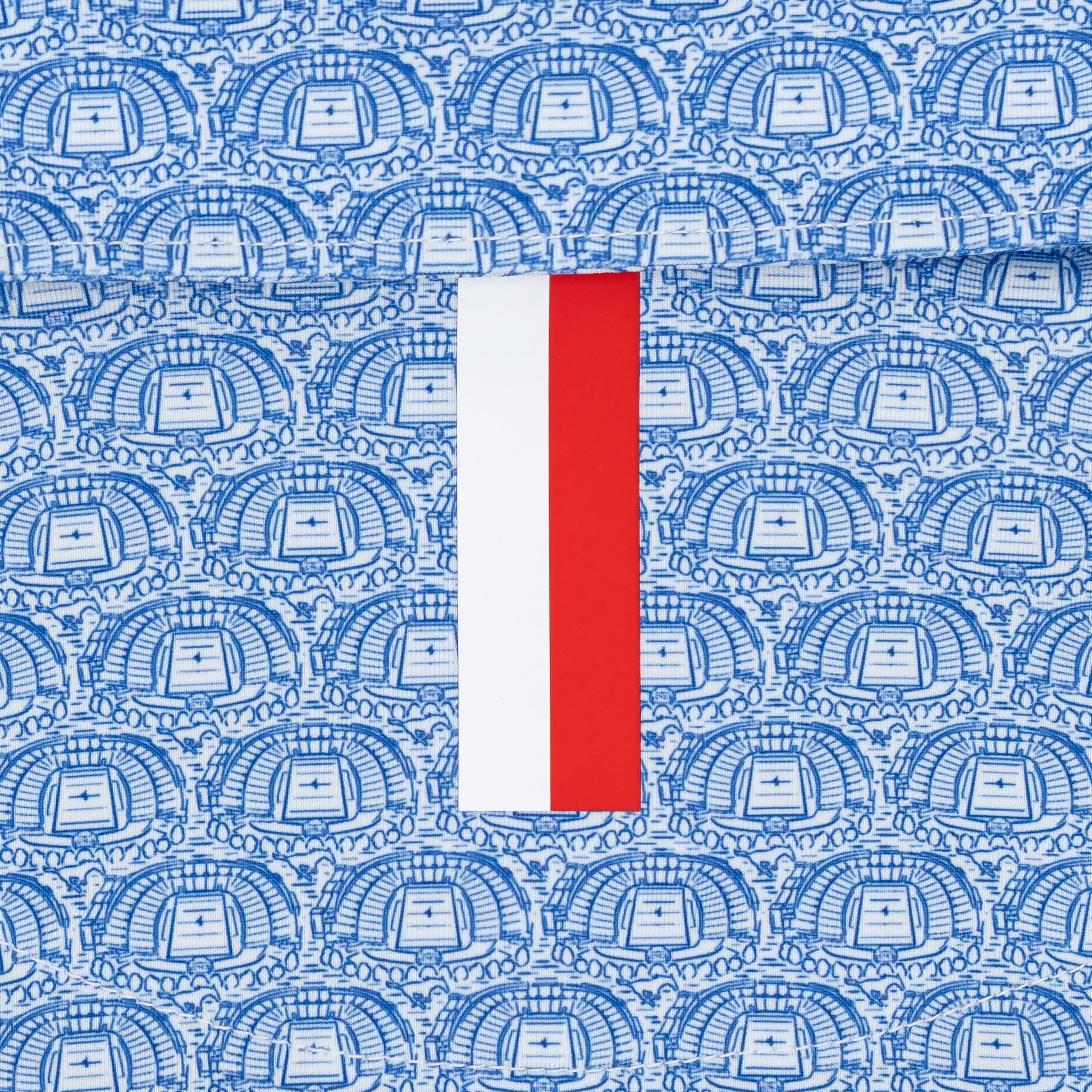 The SMU Gerald J Ford Stadium | Collegiate Polo | The SMU Gerald J Ford Stadium - White/Ocean Blue - Image 4