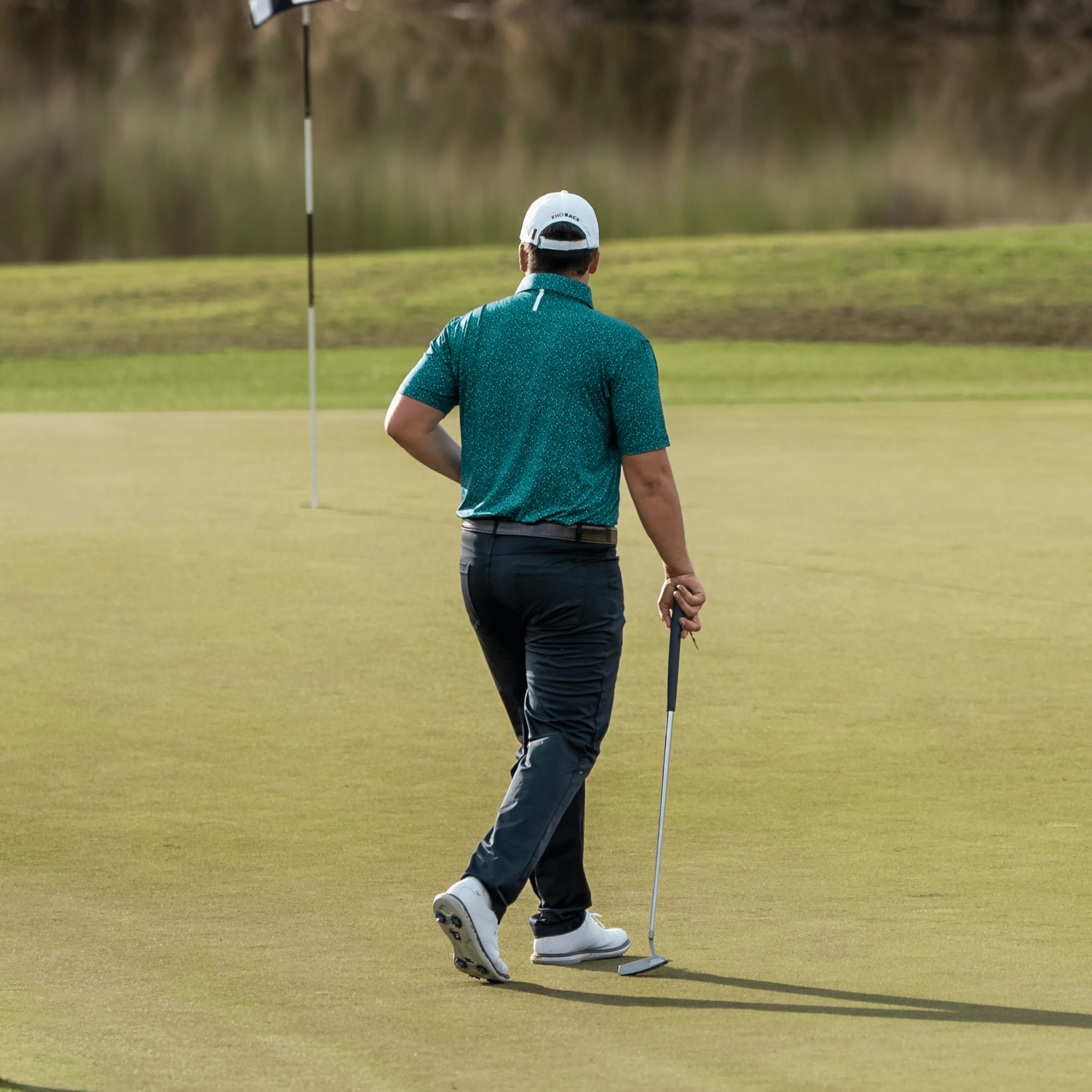 The Mulligan | Performance Polo | The Mulligan - Fairway Green/White - Image 5